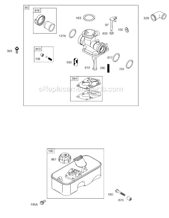 Page C Diagram and Parts List for 9H900SERIES  Briggs and Stratton Engine